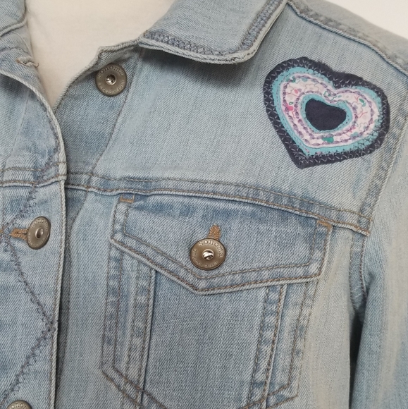 Love, heart light blue denim jacket - Picture 5 of 8
